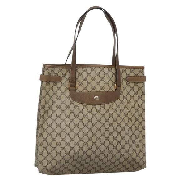 GUCCI GG Supreme Tote Bag Pvc Beige Gold 39 02 061 - Picture 1 of 16